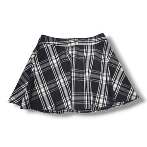 Vintage Y2K Black And White Plaid Mini Skirt Coquette Hot Topic Size 7